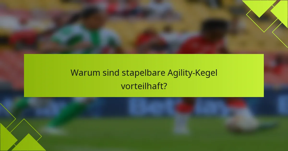Warum sind stapelbare Agility-Kegel vorteilhaft?