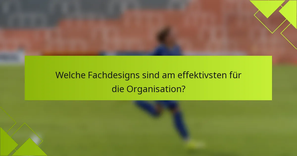 Welche Fachdesigns sind am effektivsten für die Organisation?