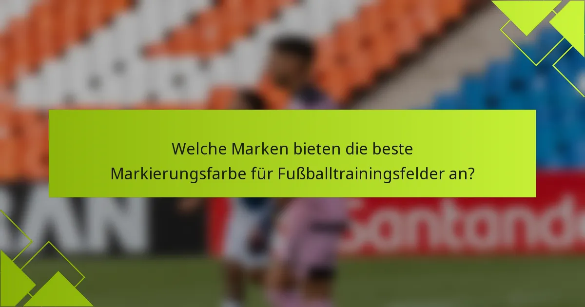Welche Marken bieten die beste Markierungsfarbe für Fußballtrainingsfelder an?
